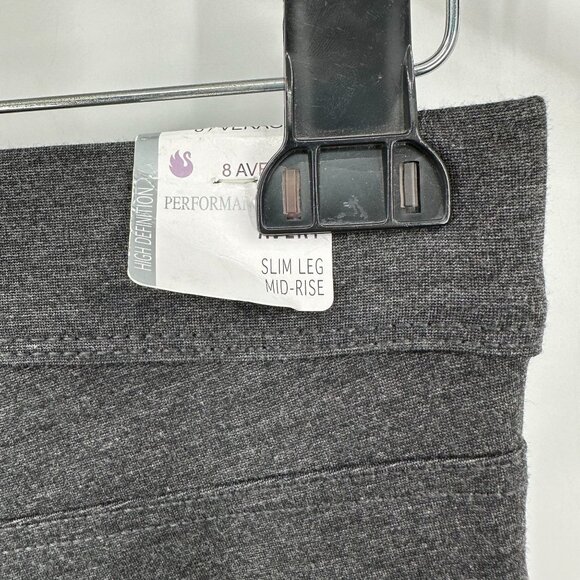 Gloria Vanderbilt Heather Grey Avery Pull-On Ponte Pant Slim Leg Mid-Rise Size 8 - Picture 8 of 8